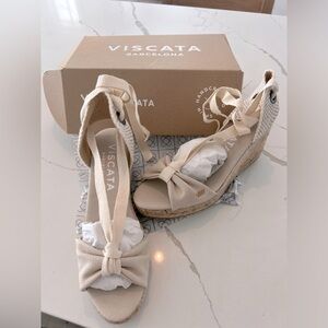 NWT VISCATA Barcelona Handmade TOSSA Espadrille Wedge Sandals 38 7.5